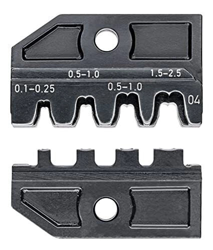 Knipex 97 49 04 Matrici da compressione per connettori piatti aperti non isolati 2,8 + 4,8 mm sezione 0,1 - 2,5 mm² 4 alloggiamenti colore Nero