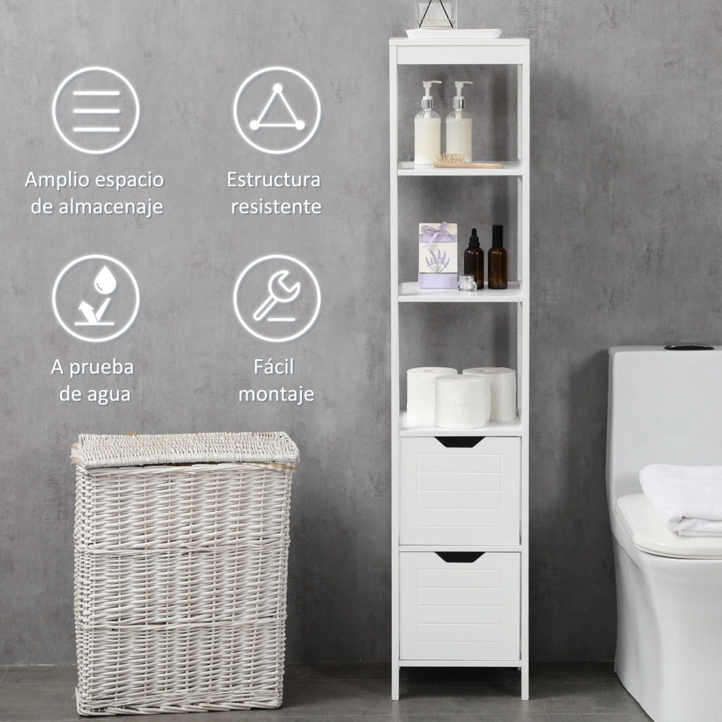 Cassettiera con ripiani aperti e cassetti ¨C Minimal ¨C 30x30x144 cm Bianco