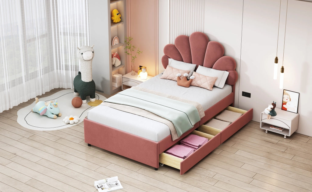 letto imbottito velluto rosa 90 x 200 cm