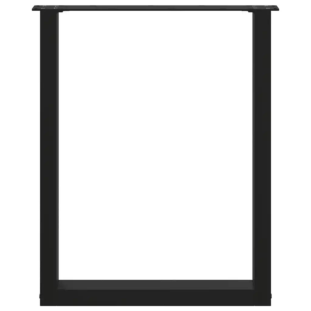 Gambe per tavolo da pranzo a forma di U 2 pz nere 60x(72-73) cm in acciaio 4013180