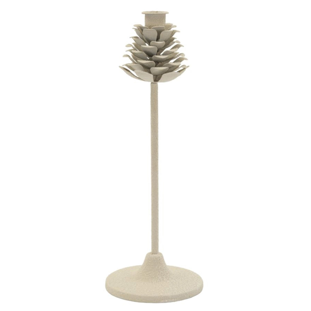 Portacandela VKH741, Beige, Metallo, 11,5x11,5x33,5 cm