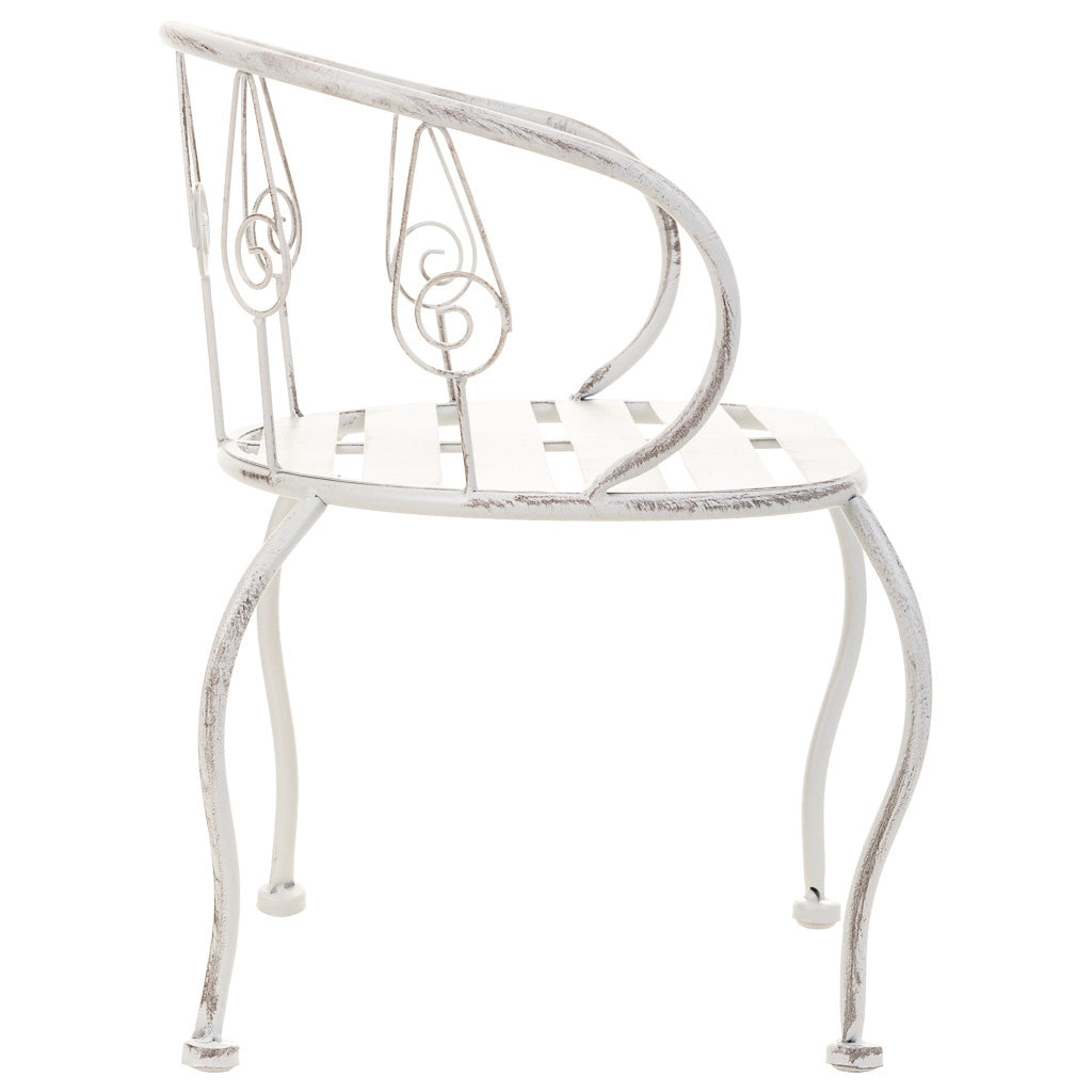 Sedia per bambini in ferro battuto bianco 35x28x39h cm