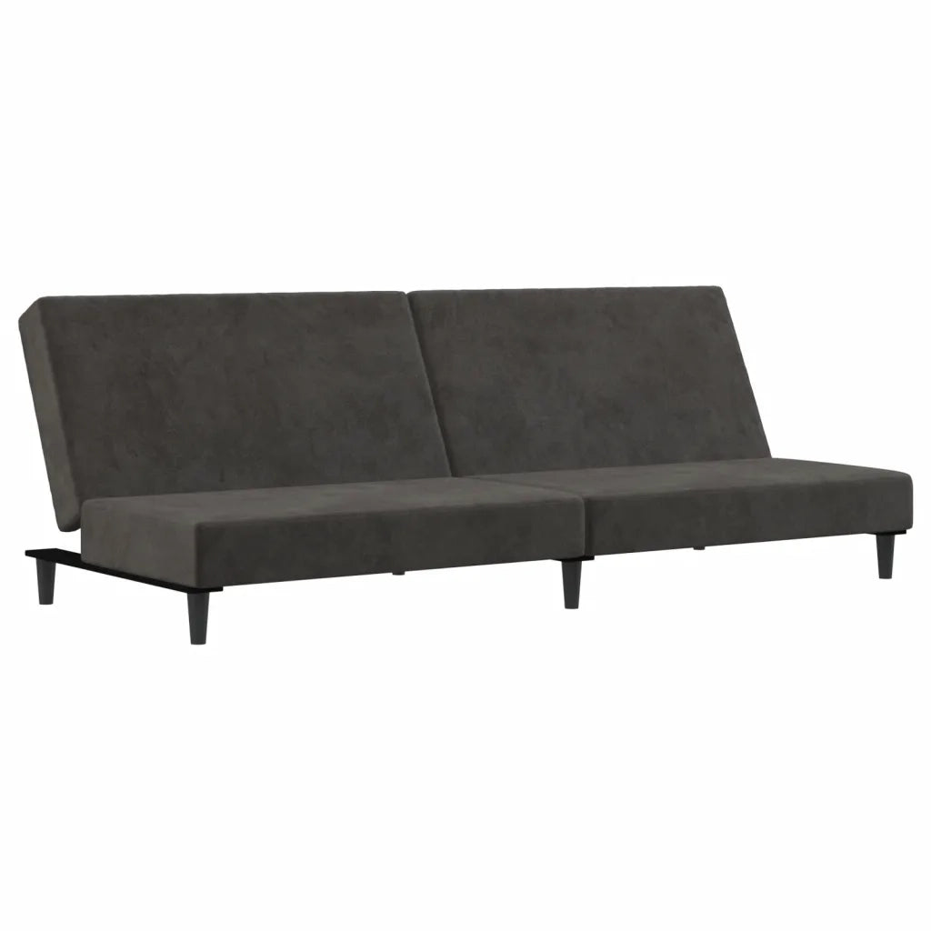 Divano Letto a 2 Posti Grigio Scuro in Velluto 375733