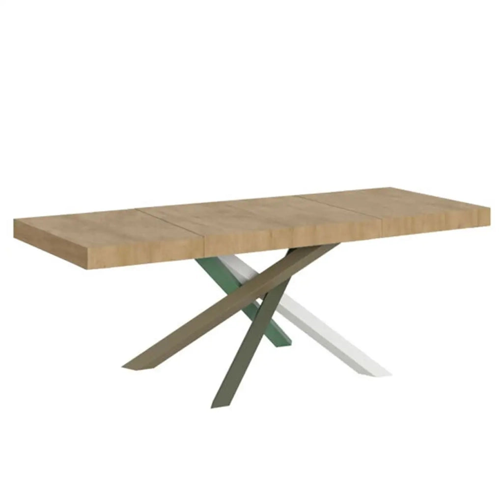 Tavolo allungabile 180/284x90 cm Volantis Premium colore quercia natura gambe multicolore 4/A