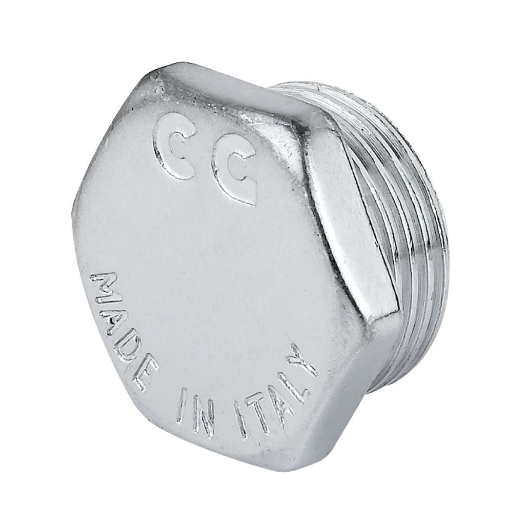 TAPPO MASCHIO IN OTTONE CROMATO SERIE 1500 3/8   TIEMME RACCORDERIE SPA