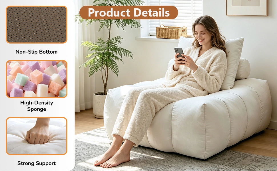 Divano Poltrona a Sacco Lazy ¨C MINIMAL ¨C Tessuto, Beige