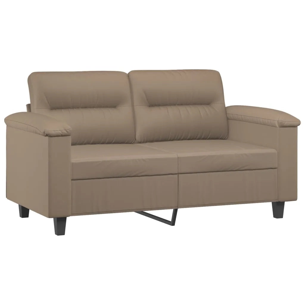 Set di Divani 2 pz con Cuscini Cappuccino in Similpelle