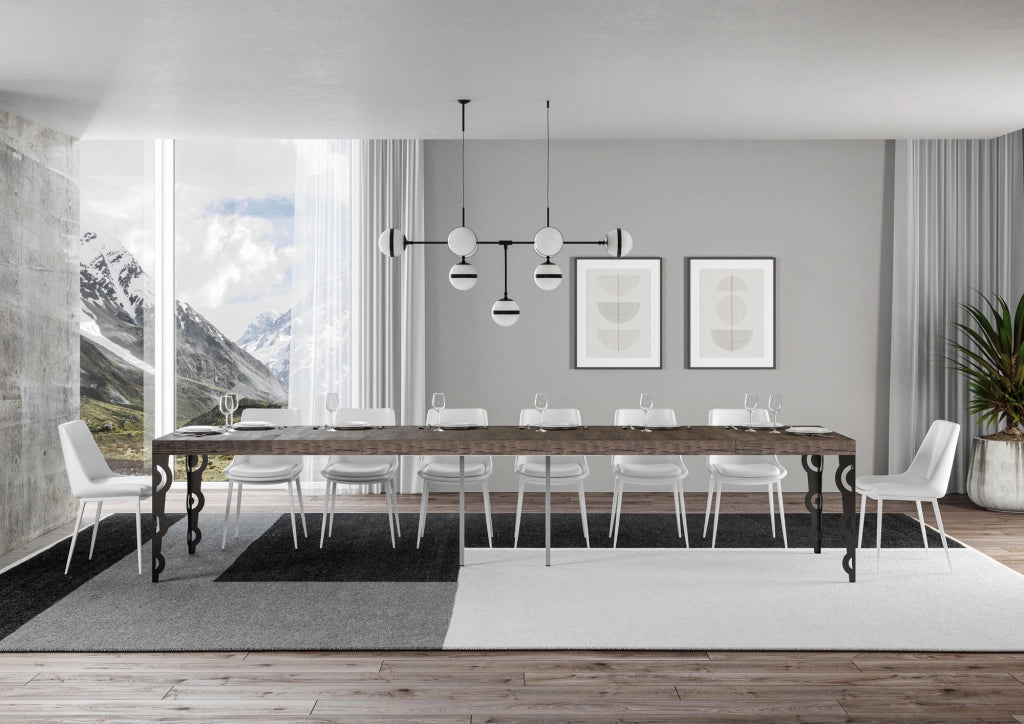 Tavolo allungabile 90x180/440 cm Karayan Premium noce telaio Antracite
