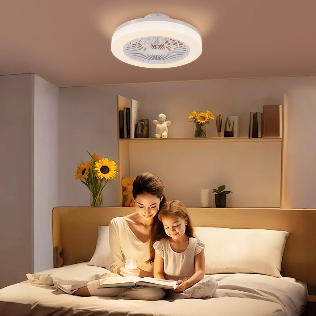 Ventilatore da Soffitto con Luce LED ¨C zephmum ¨C 6 Velocit¨¤, Telecomando, Bianco
