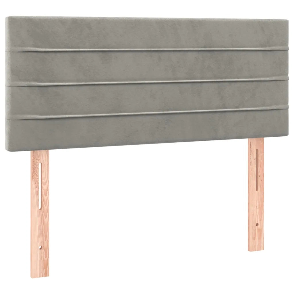 Letto a Molle con Materasso e LED Grigio Chiaro 80x200 cm Velluto