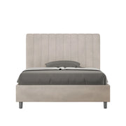 BS COM Letto una piazza e mezza con rete imbottito 120x210 microfibra sabbia