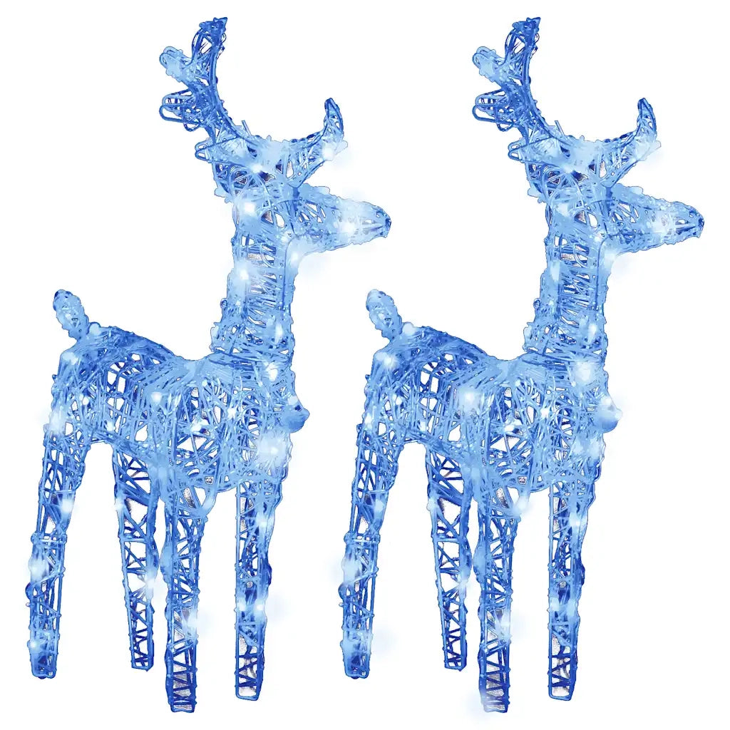 Renne di Natale 2 pz Blu 80 LED in Acrilico 342680