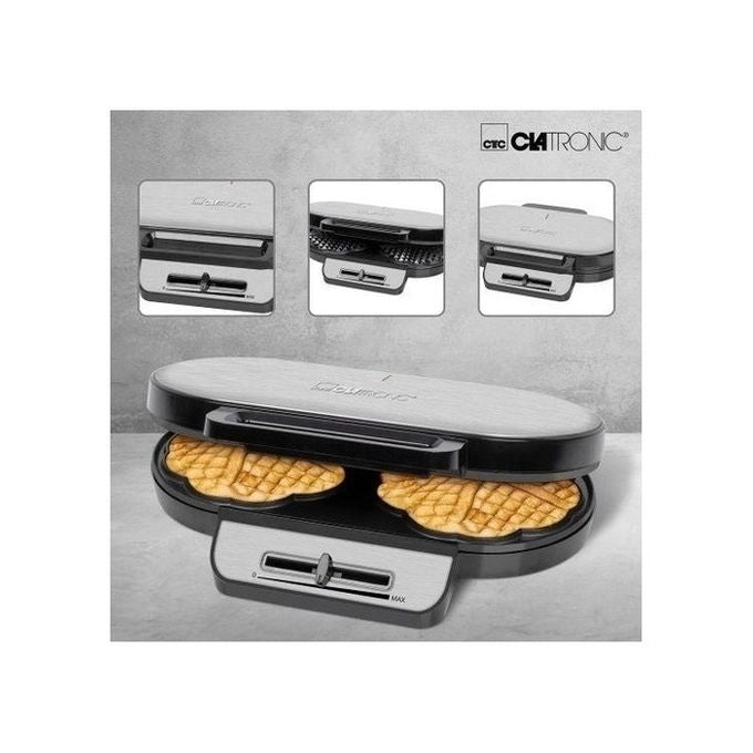 Clatronic 263934 piastra per waffle 2 waffle 1200 W Grigio