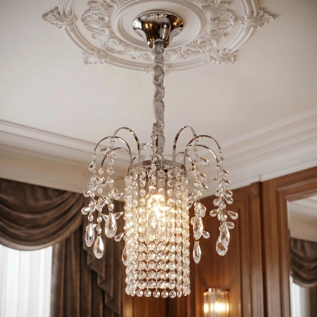 Lampada A Sospensione In Cristallo Swe089-cp 30cm Chrome