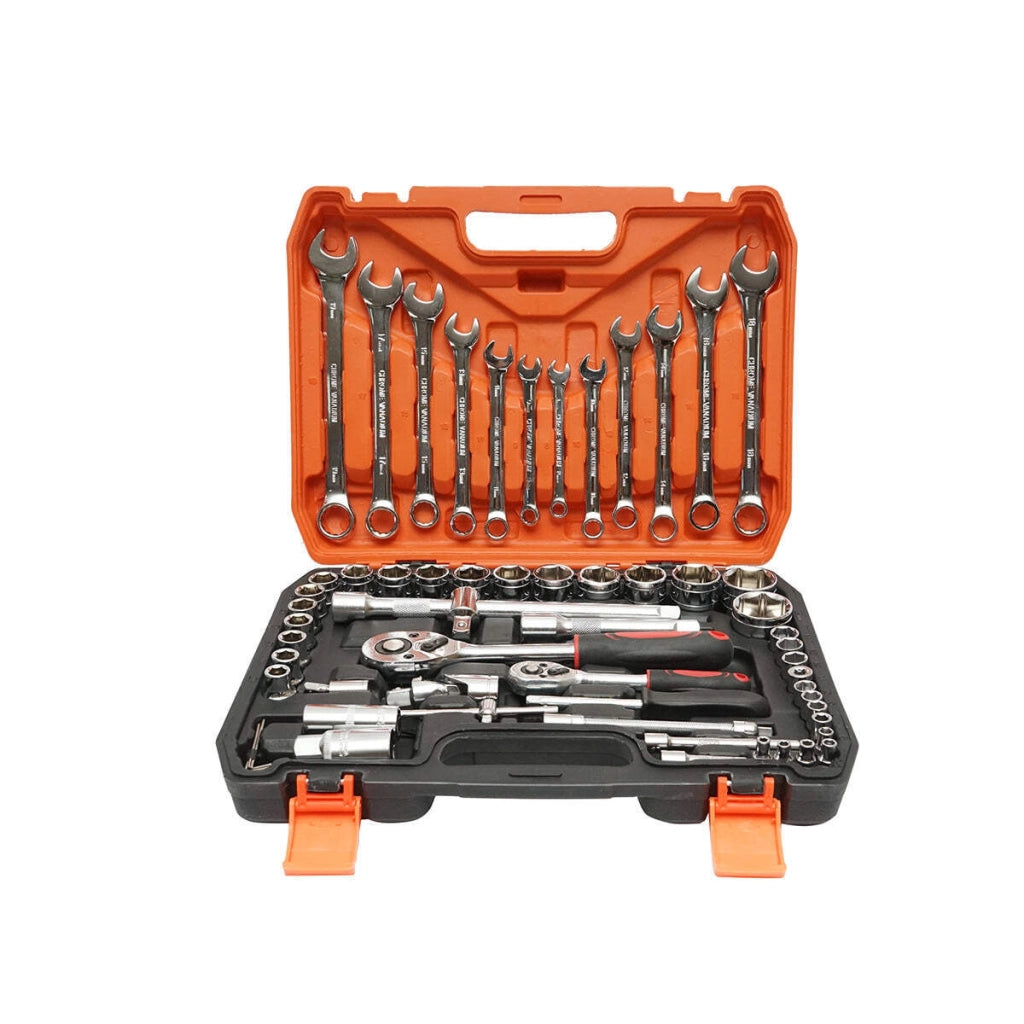 Set di chiavi a tubo 1/2, chiavi fisse, cricchetto con 61 pezzi Breckner Germany