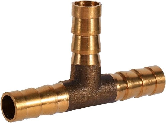 Connettore a T in rame - 3 vie - per aria/acqua/gas/olio - resistenza termica 100°C - materiale duraturo