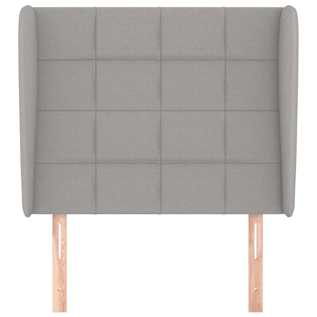 Testiera | Testata ad Orecchio Grigio Chiaro 103x23x118/128 cm in Tessuto