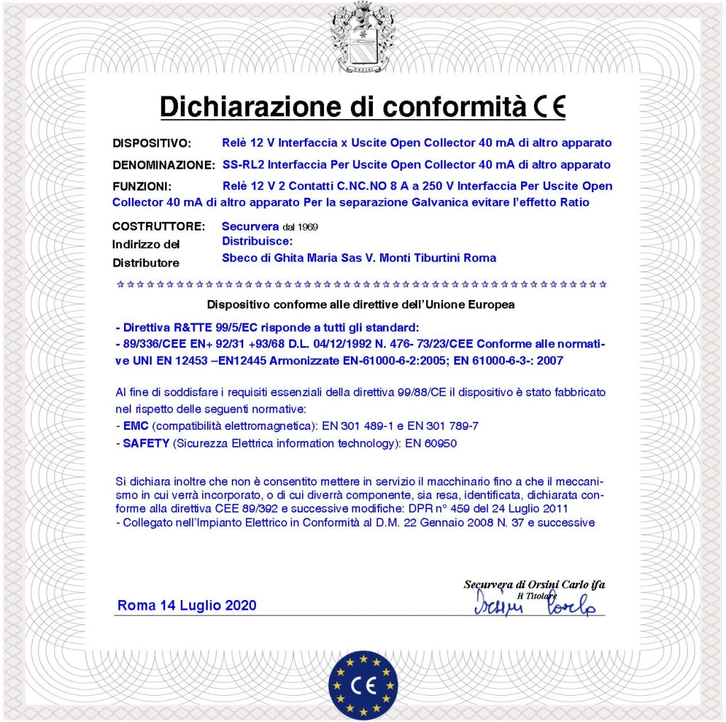 Interfaccia Per Circuiti Con Uscita Open Collector +/- 24 Vdc 40 mA Relè Con Led Avviso Scambio 2 A a 30 V Carico Resistivo Utile Disaccoppiatore Evita Effetto Ratio e Avere un Uscita Contatto Libero