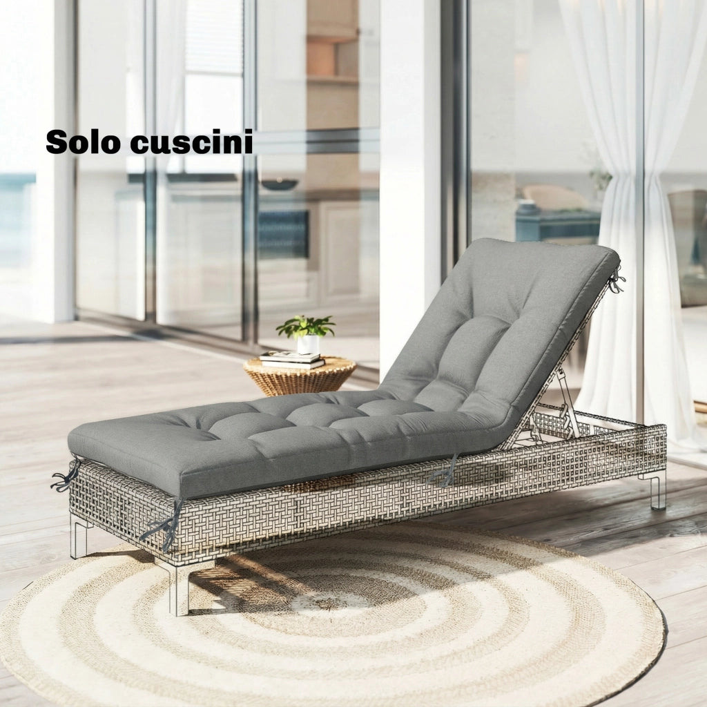 Cuscino per Poltrona da Giardino con Cinghie ¨C Minimal ¨C Grigio Chiaro