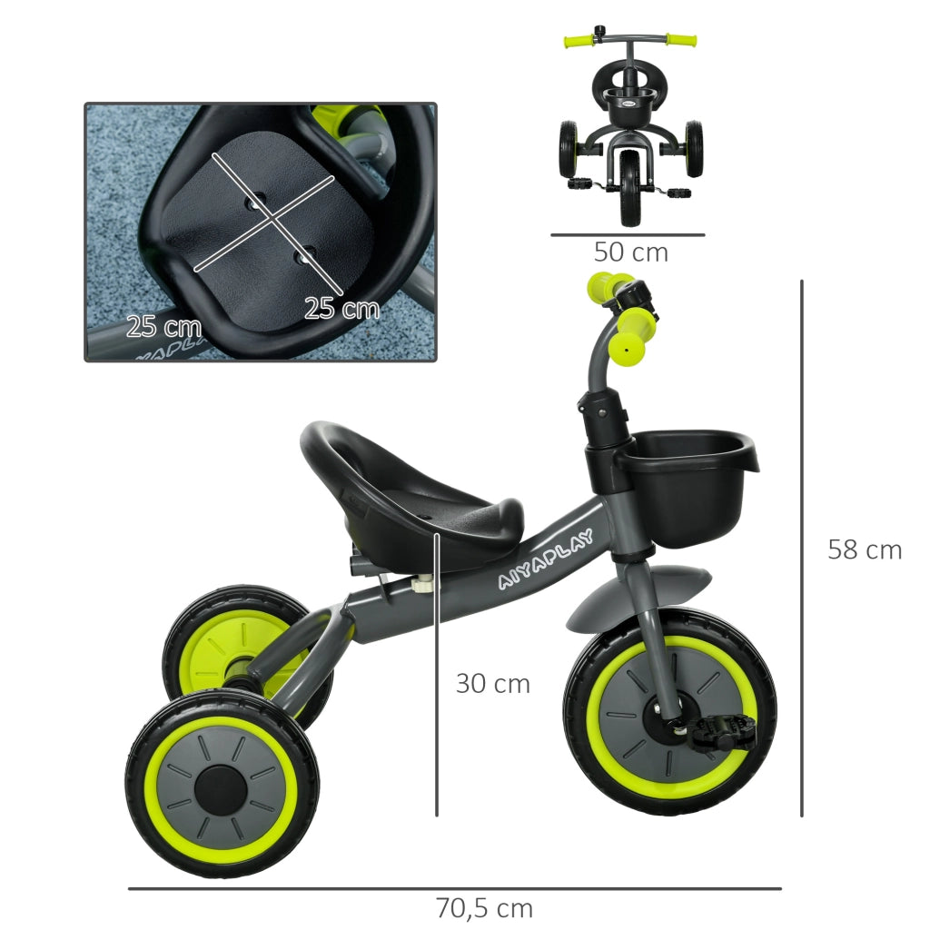 Triciclo con campanello e cestino sellino regolabile con schienale ¨C Xylo ¨C nero 2-5 anni
