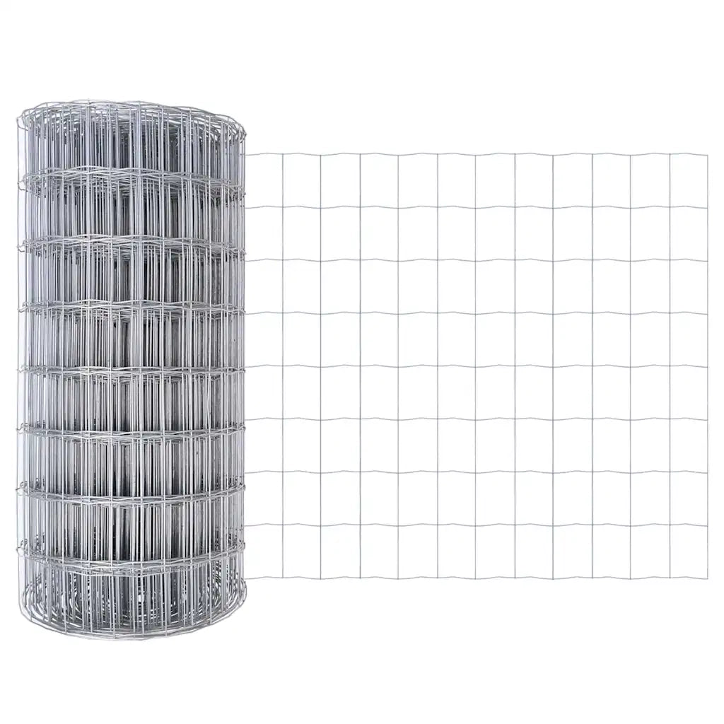 Recinzione da Giardino | Recinzione con Posto Argento 0,8 x 10 m Acciaio e PVC