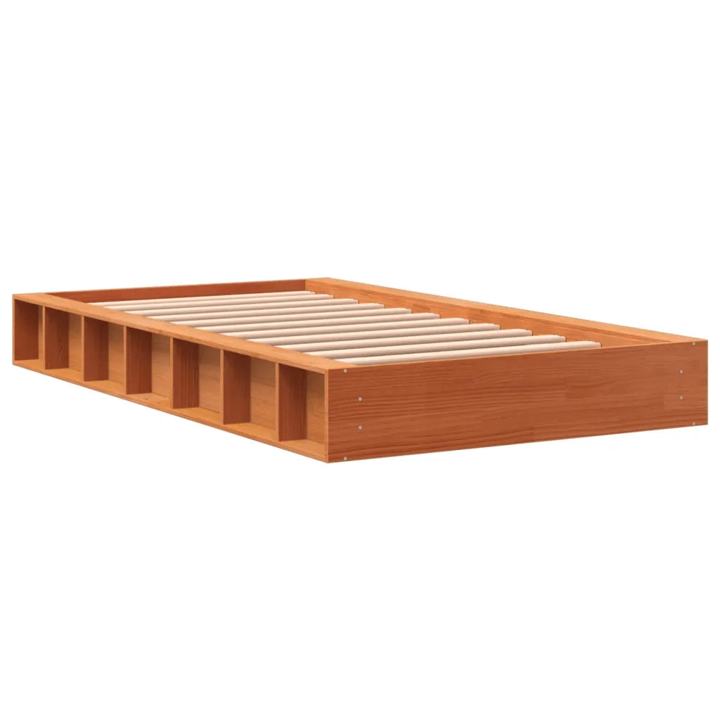 Letto senza Materasso-Struttura Letto Marrone Cera 90x190 cm in Legno di Pino 677848