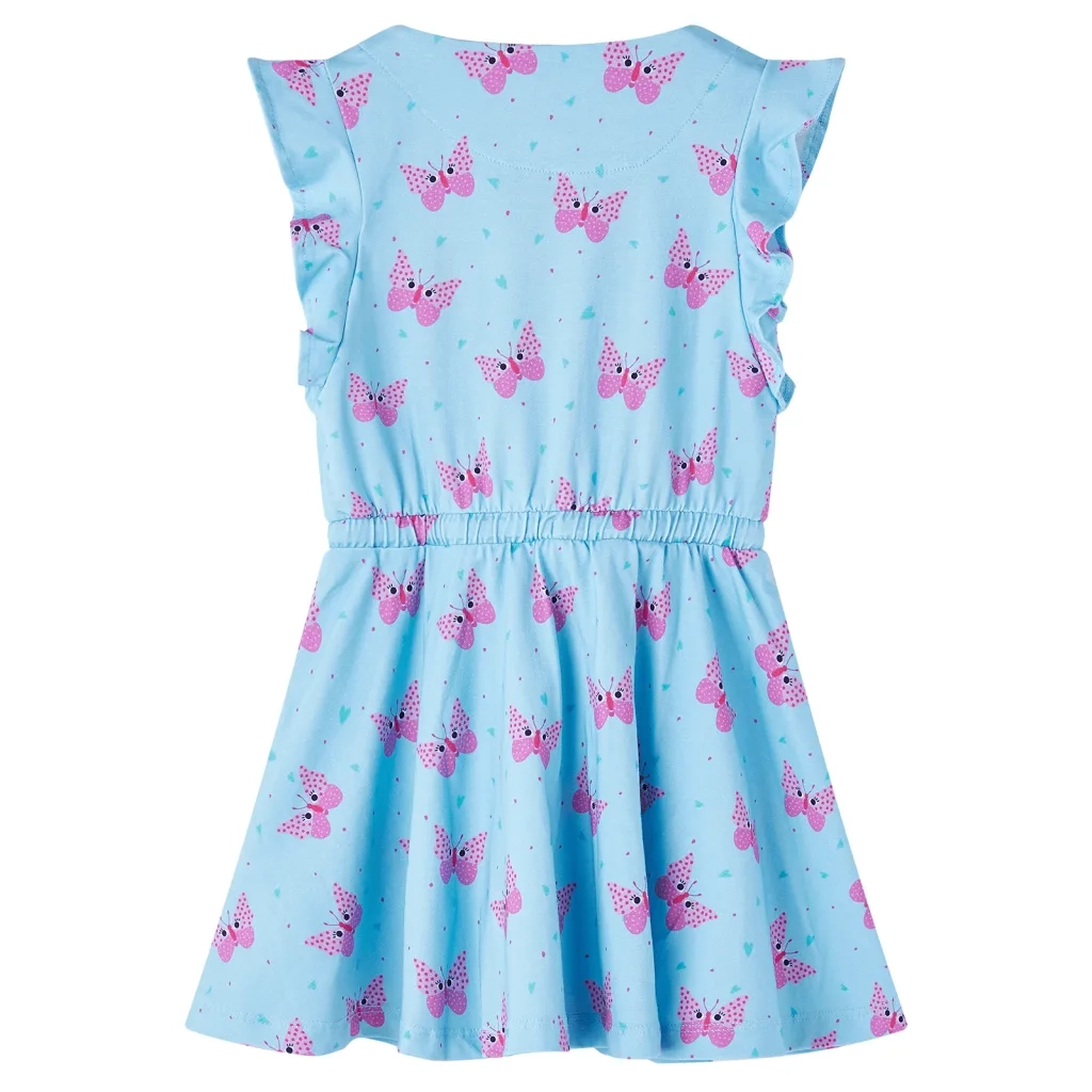 Abito da Bambina con Bottoni Senza Maniche Blu 116 CFW7414880