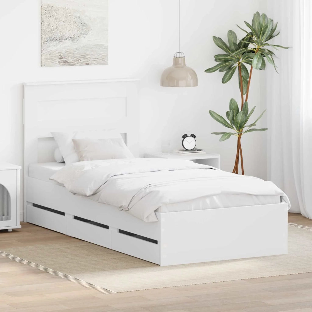 Struttura del letto-Giroletto-Rete del Letto Bianco 100 x 200 cm Legno Ingegnerizzato 690480