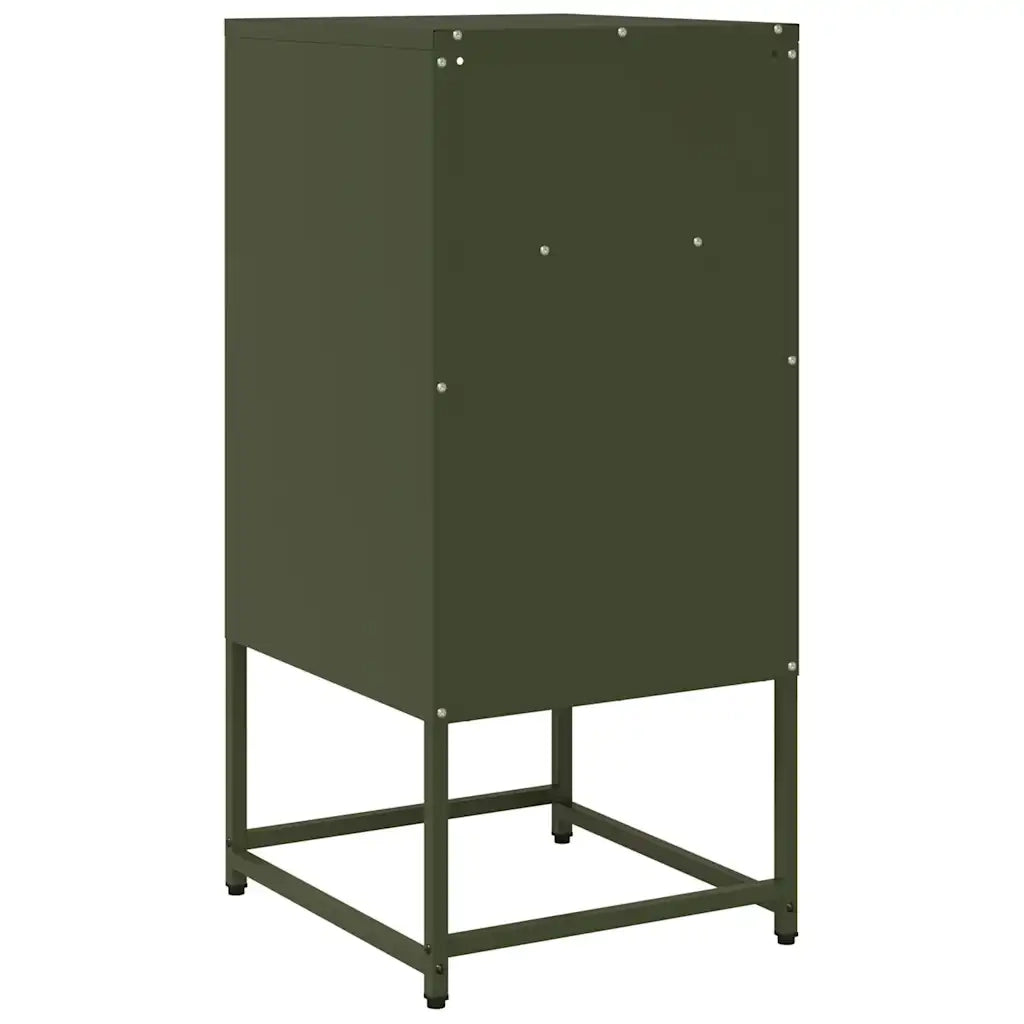 Comodino Verde Oliva 36x39x78 cm in Acciaio Laminato a Freddo 853414