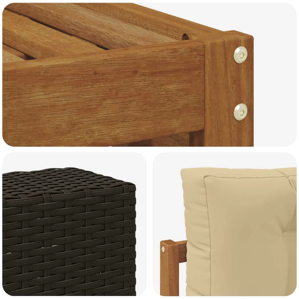 Set di divani da esterno 5 pcs Naturale e Beige Poliestere 3383246