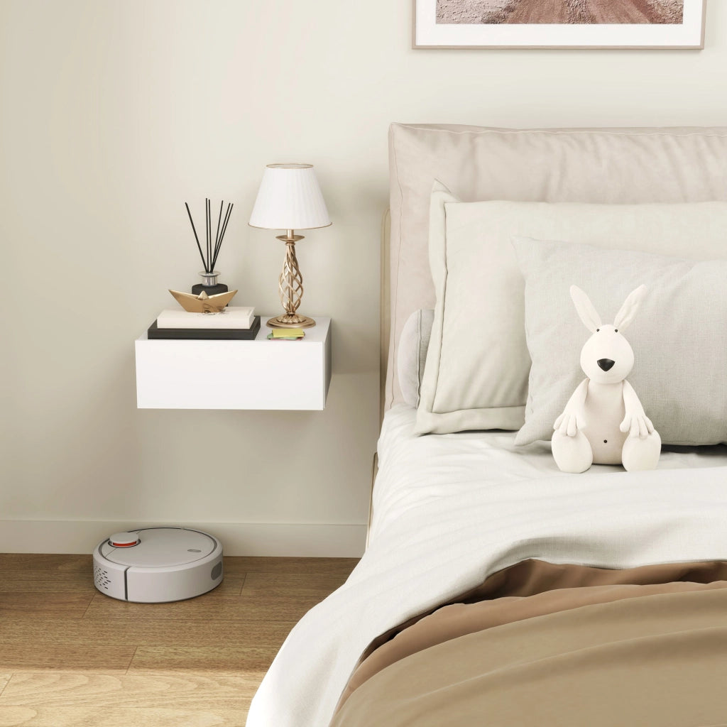 Comodino con Cassetto ¨C Minimal ¨C Legno Bianco 40x30x15