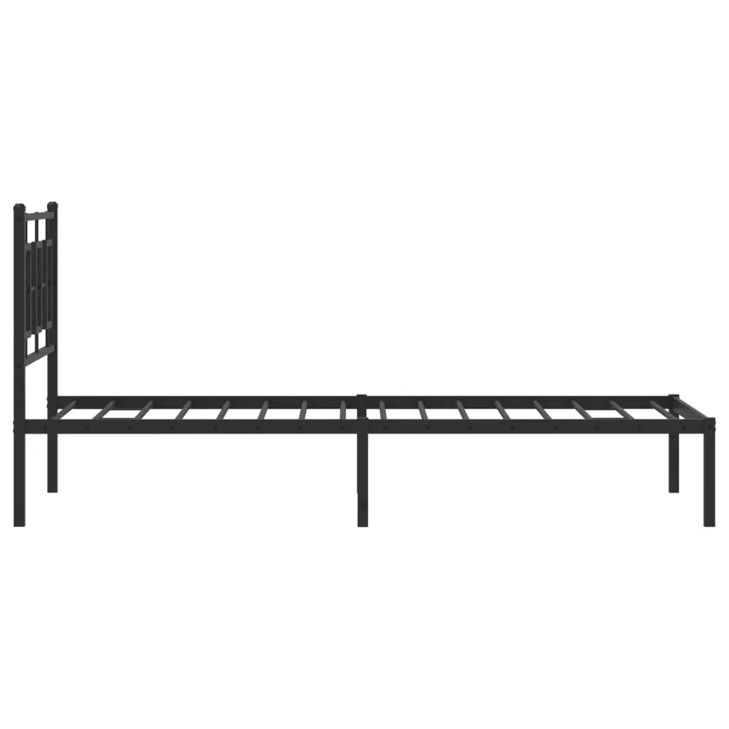 Giroletto con Testiera in Metallo Nero 90x190 cm 374233