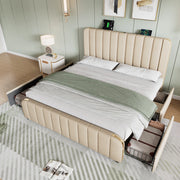 letto imbottito lino beige 160 x 200 cm