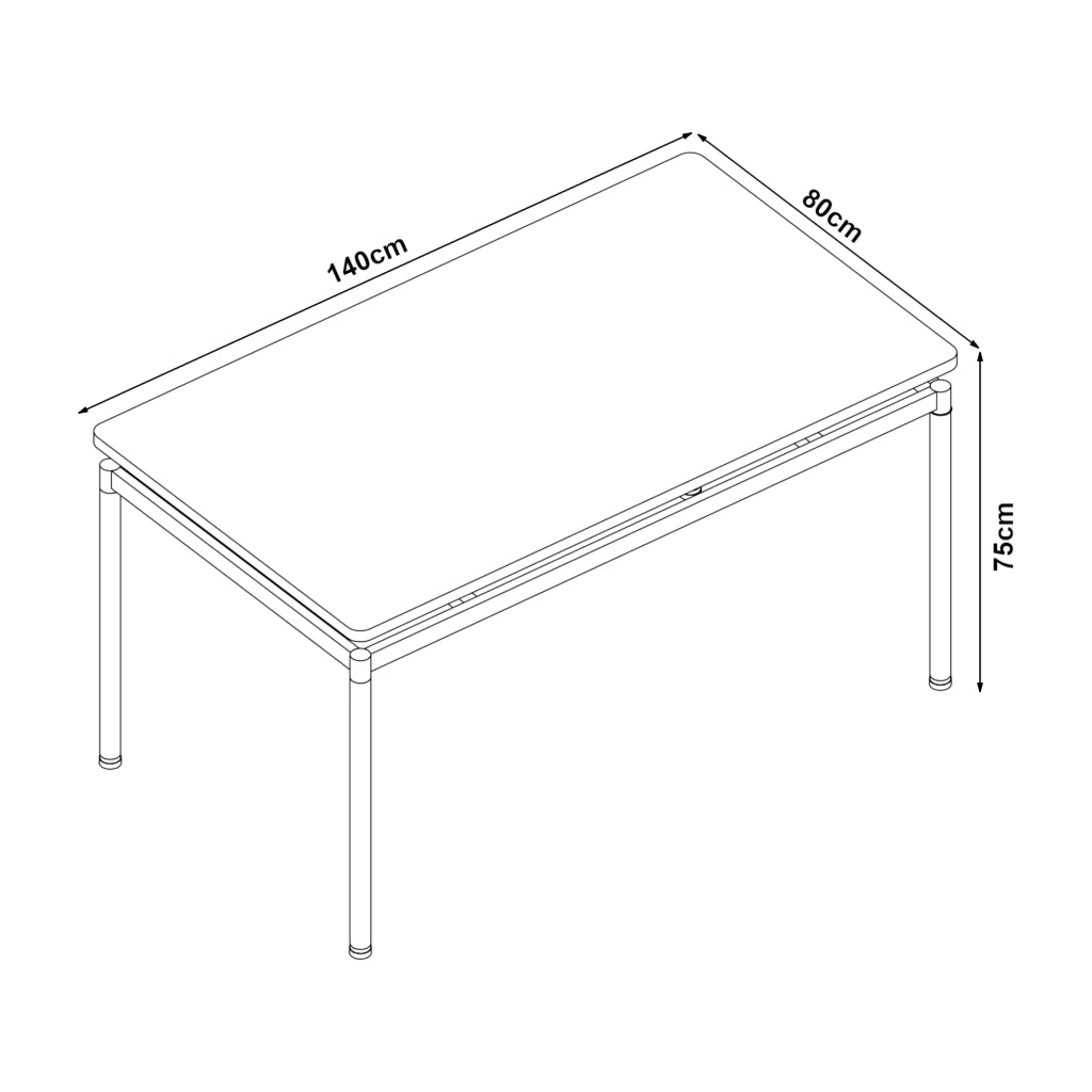 Set da Pranzo Hemnes Tavolo 140x80 cm in Effetto Rovere con 4 Sedie Beige [en.casa]