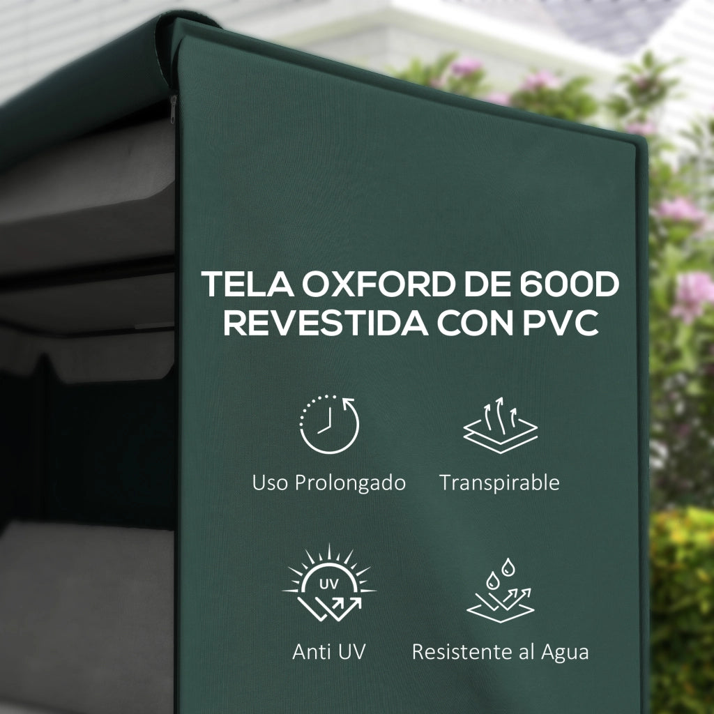 Poltrona a dondolo da giardino ¨C Minimal ¨C Verde scuro polyrattan 205x124x164 cm