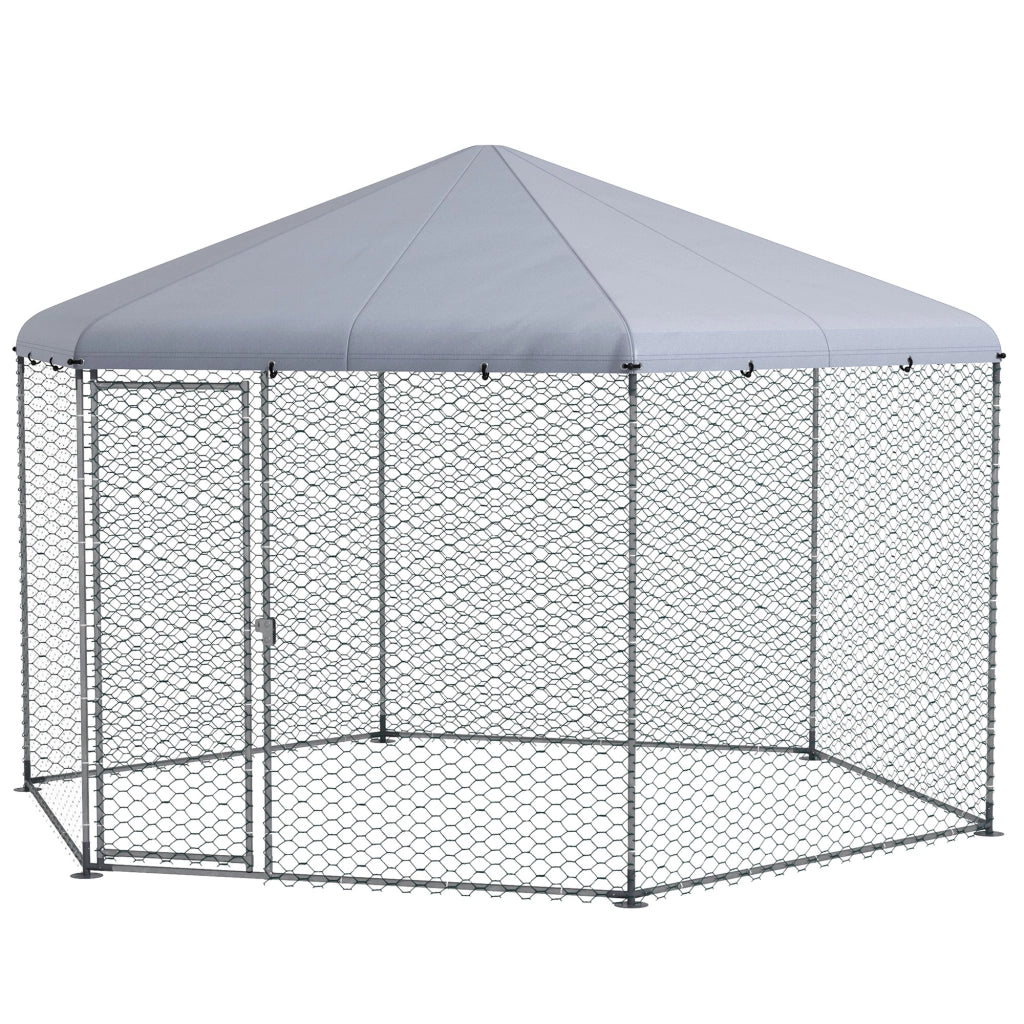 Recinto per Galline con Tetto ¨C zephmum ¨C Acciaio 4x3.5x2.6m