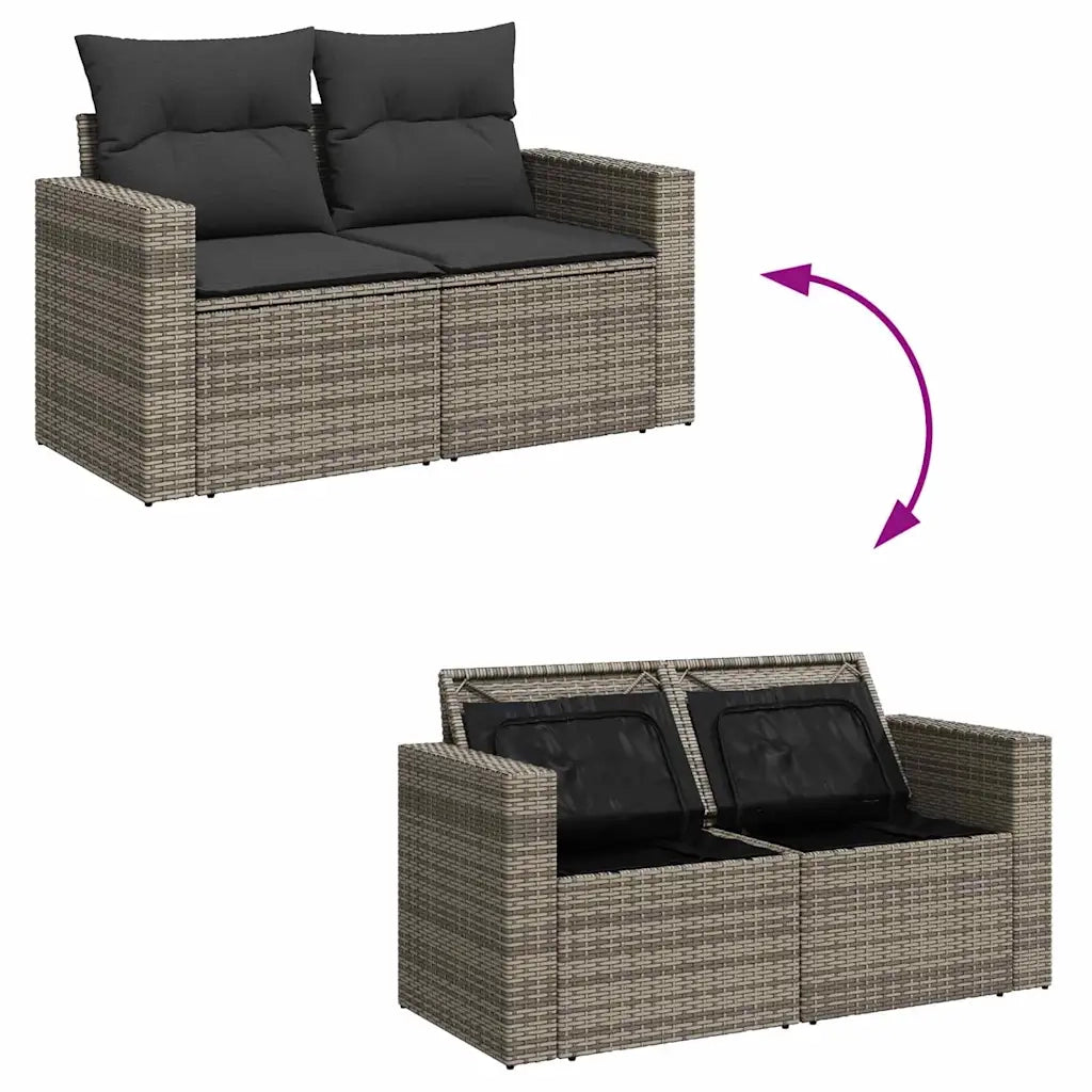Set Divano da Giardino con cuscino 12 pcs Grigio polyrattan 3363538
