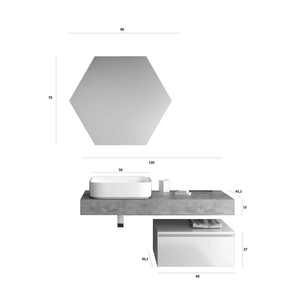 Composizione 4 pezzi ASTRA bianco