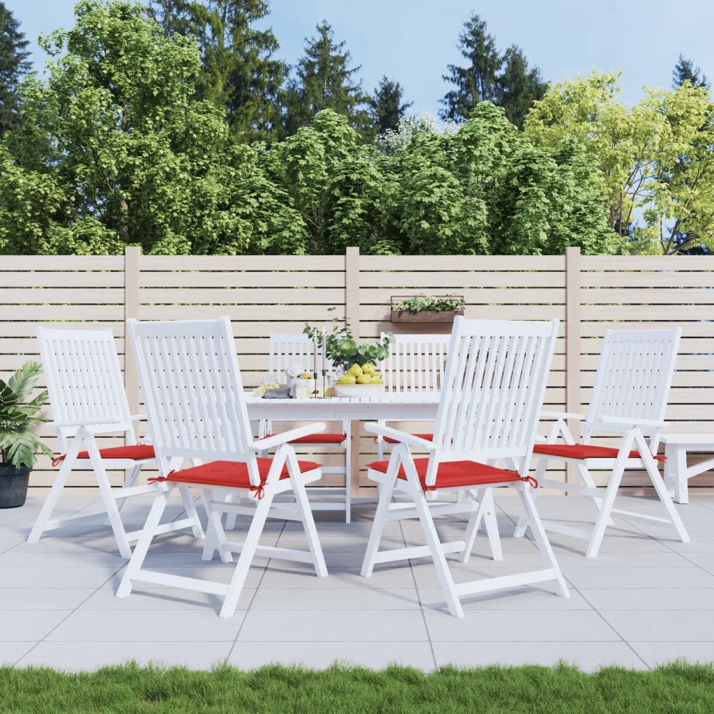Cuscini per Sedia 6 pz Rossi 50x50x4 cm in Tessuto Oxford 314051