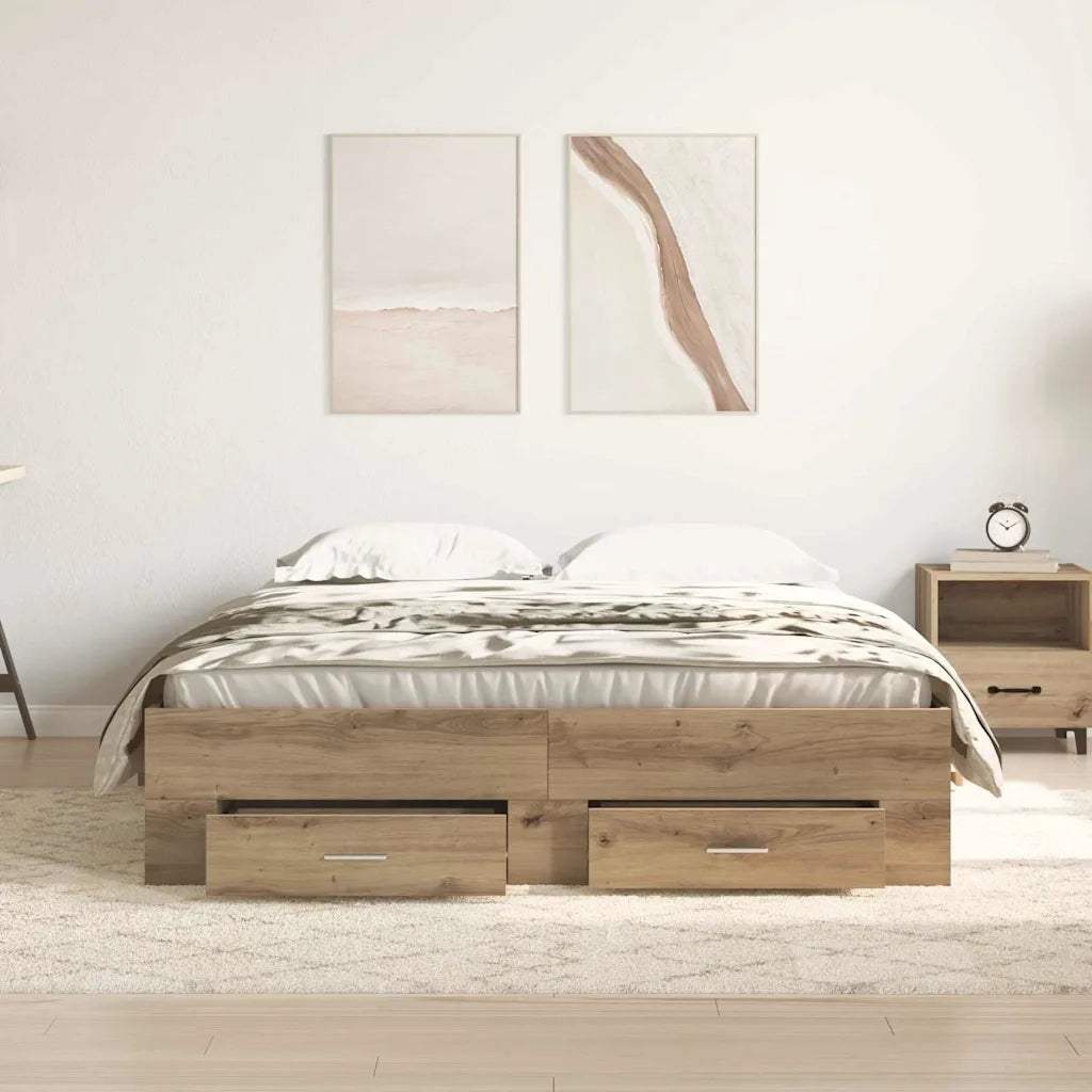 Struttura del letto Rovere artigianale 140 x 190 cm 3333973