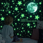 Sticker a luce emozionante per bastone – 637 pezzi stelle, luna e punti stellari adesivi a luce emozionante – decorazione per parete DIY per camera da bambini