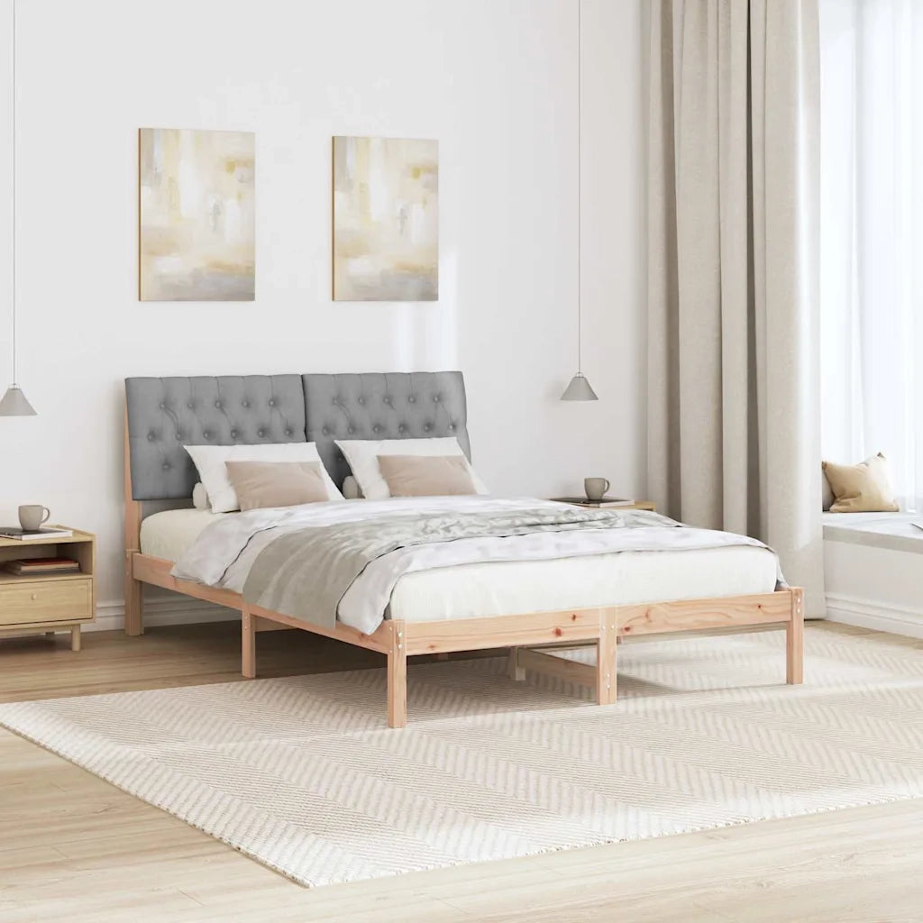 Letto con Testiera Rivestita con testiera Marrone 150 x 200 cm 3394393