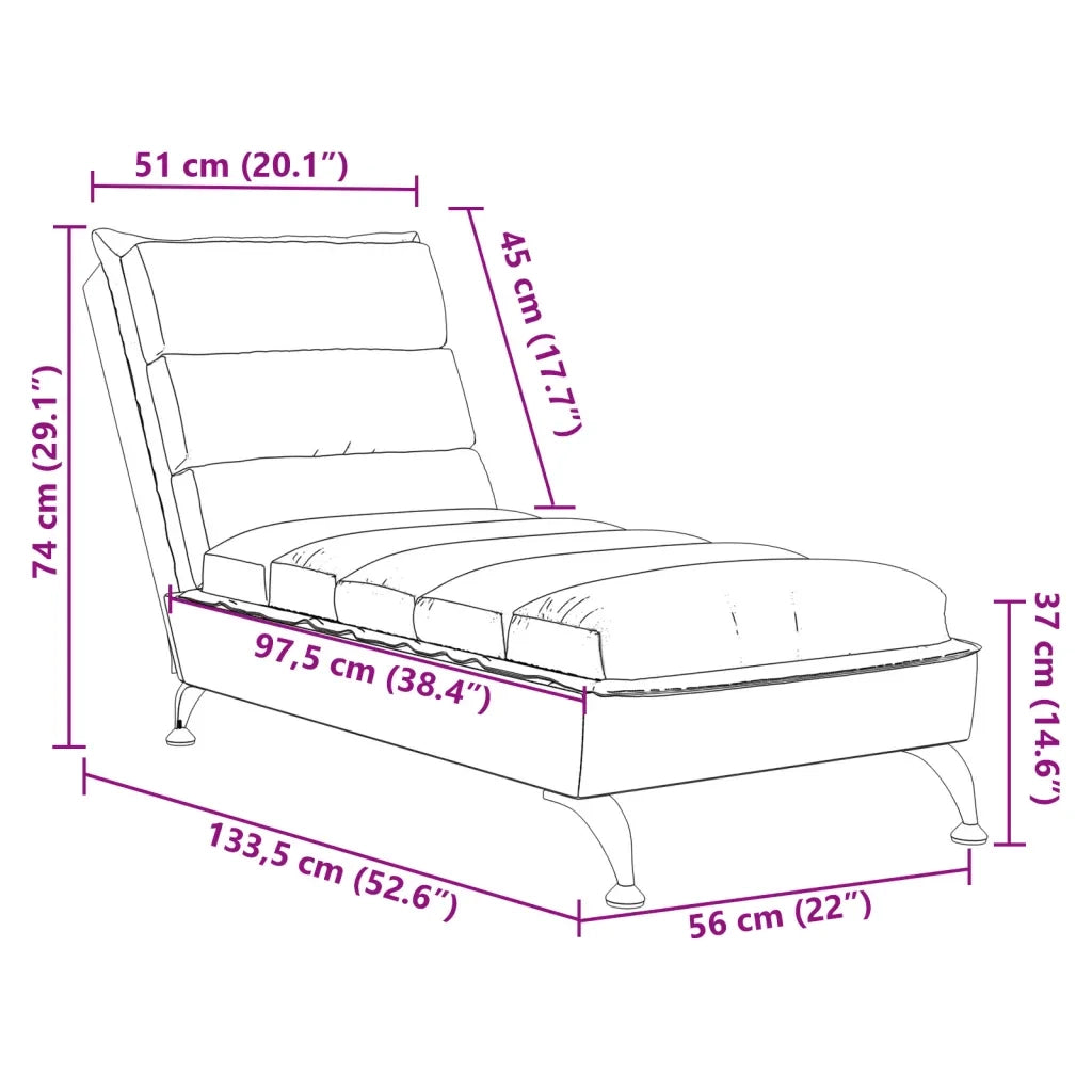 Chaise Longue con Cuscini Blu in Tessuto 379474