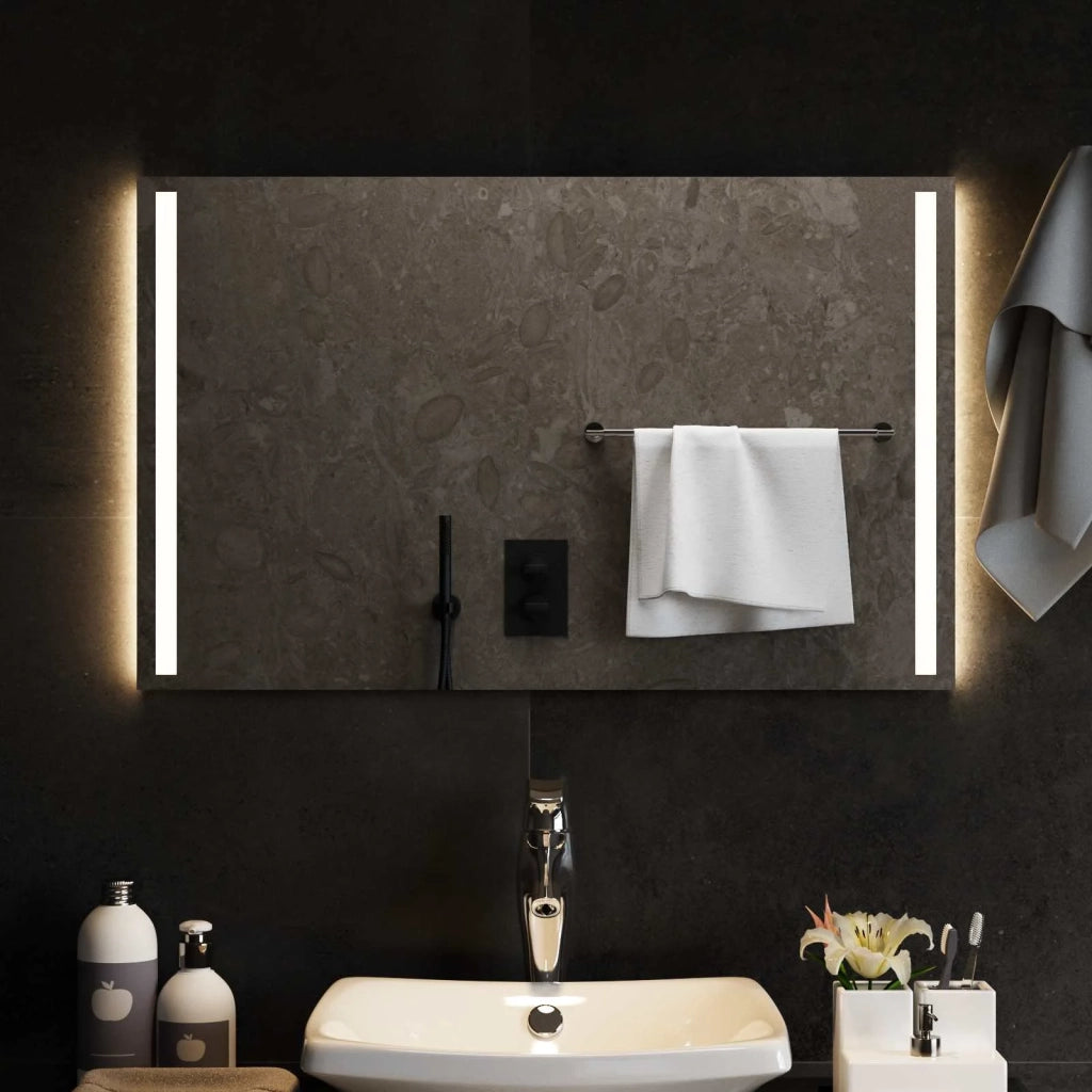 Specchio da bagno LED Trasparente 80 x 50 cm vetro temperato 42045798