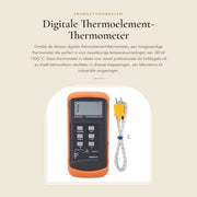 Termometro di precisione digitale - Sensore di temperatura - Raggio di misura -50 a 1300 °C - Precisone ± (0,3 % + 2 °C) - Materiale ABS - Modello DM6801B - Termometro digitale