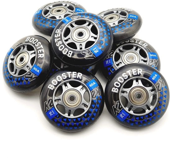 Kit di Ruote Booster Skate 76 mm/80A - Set da 8 Pezzi