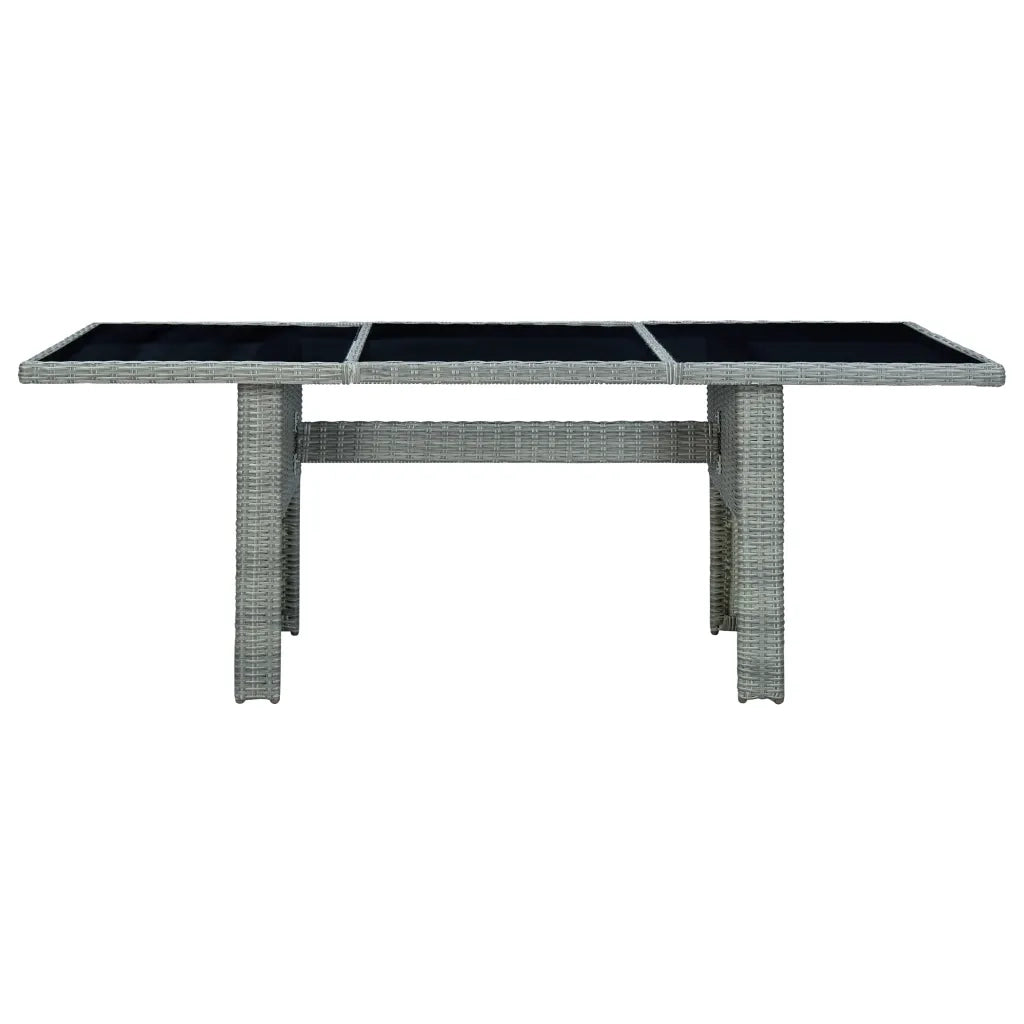 Set Pranzo da Giardino 7pz con Cuscini Polyrattan Grigio Chiaro 3060171