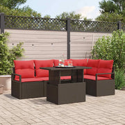 Set Divano da Giardino 6 pcs Marrone Poly Rattan 3357567