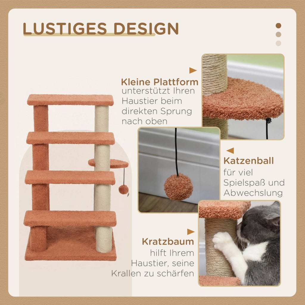 Scaletta per Gatti 4 Livelli ¨C Minimal ¨C 60x40x64 cm Marrone