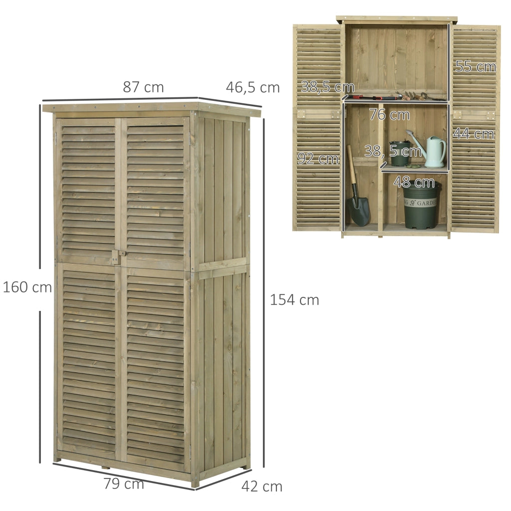 Armadio da giardino in legno ¨C Minimal ¨C Grigio 87x46,5x160 cm